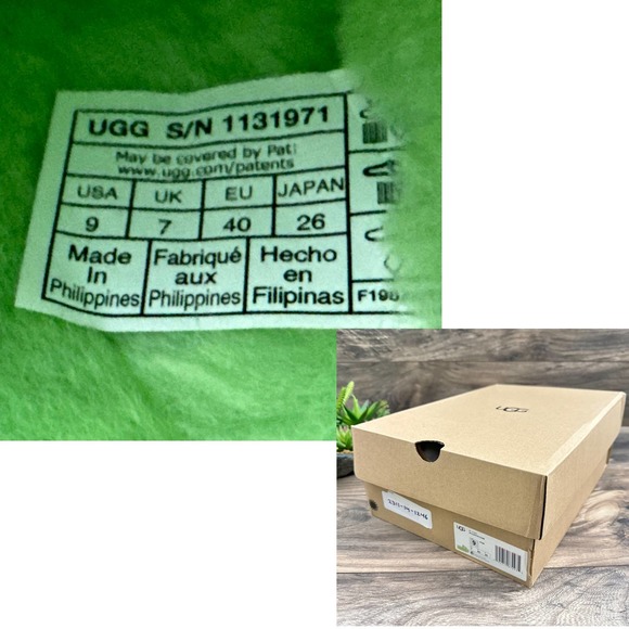 ❌SOLD❌NIB UGG Fluffita 9 40 Parakeet Green Clear Slide Slipper Platform Sandals - Picture 11 of 12